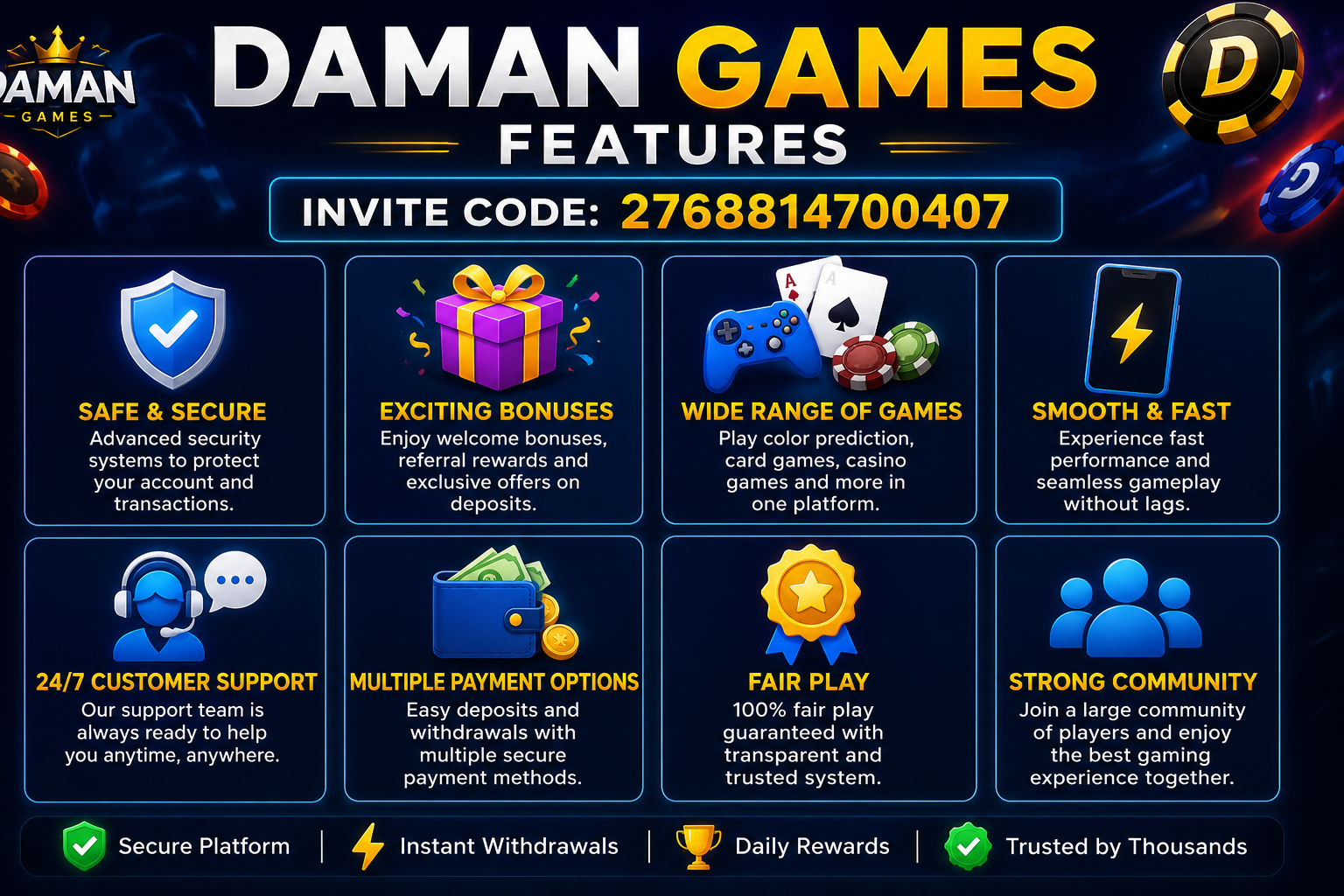 Daman Games Invite Code 2768814700407 – Latest Invite Code